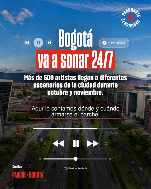 Publicación de Parche x Bogotá
