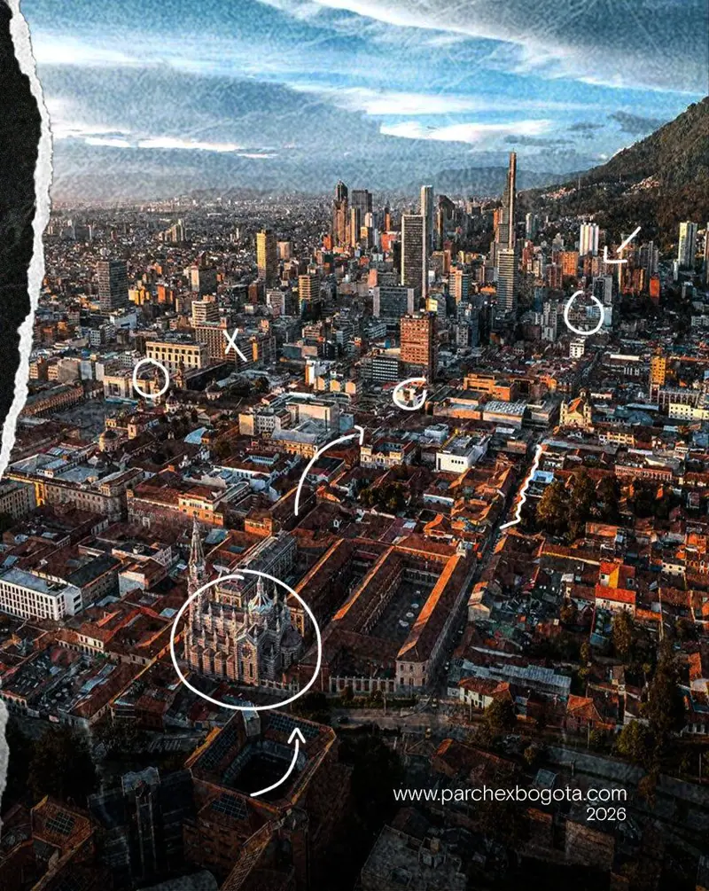 Vista aérea del centro de Bogotá