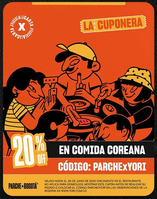 Ejemplo de cuponera de Parche x Bogotá