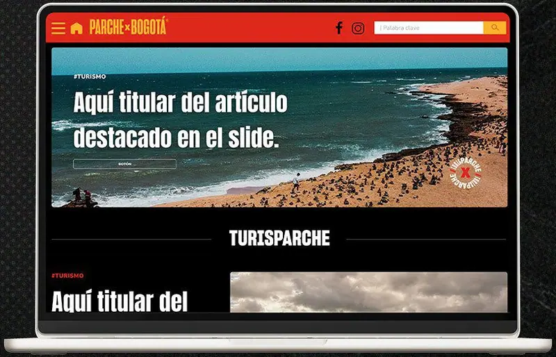 Ejemplo de landing page de Parche x Bogotá