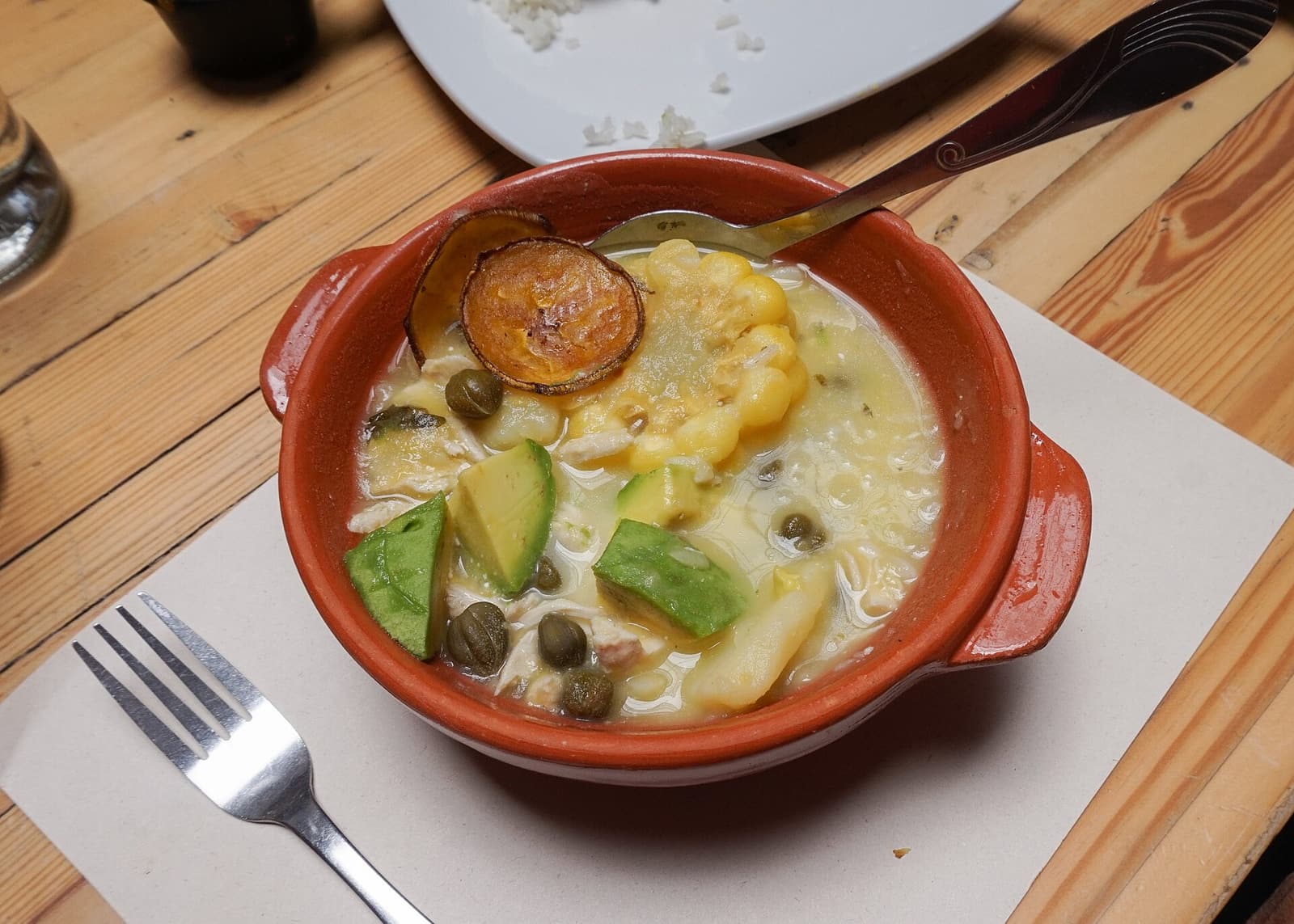 Ajiaco servido en Bogotá