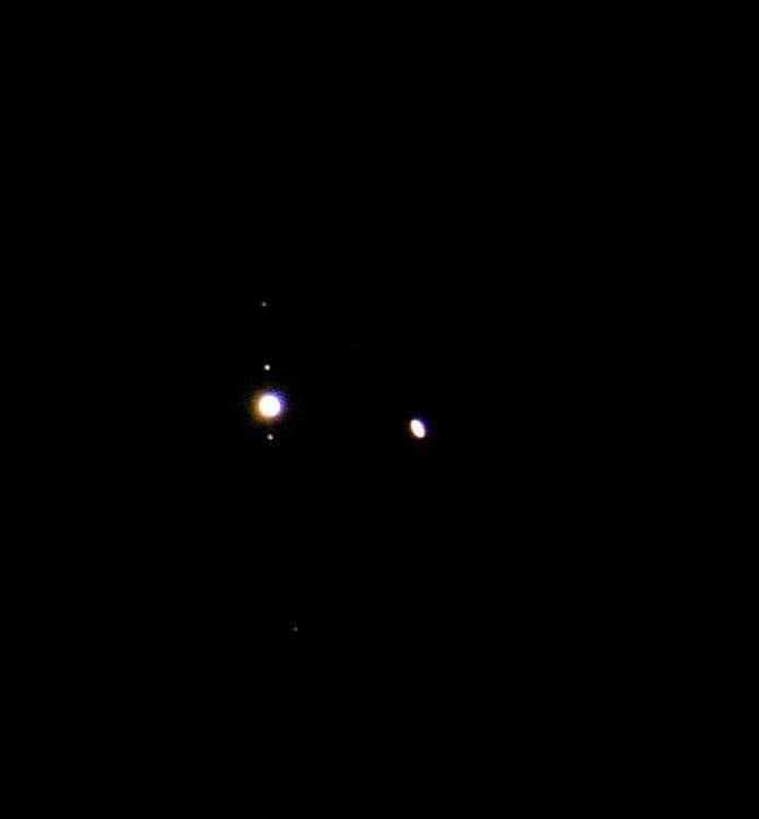 Júpiter y Saturno desde Envigado, Antioquia